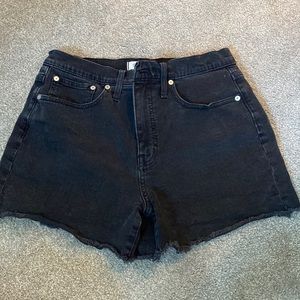 Madewell High rise denim shorts black 28